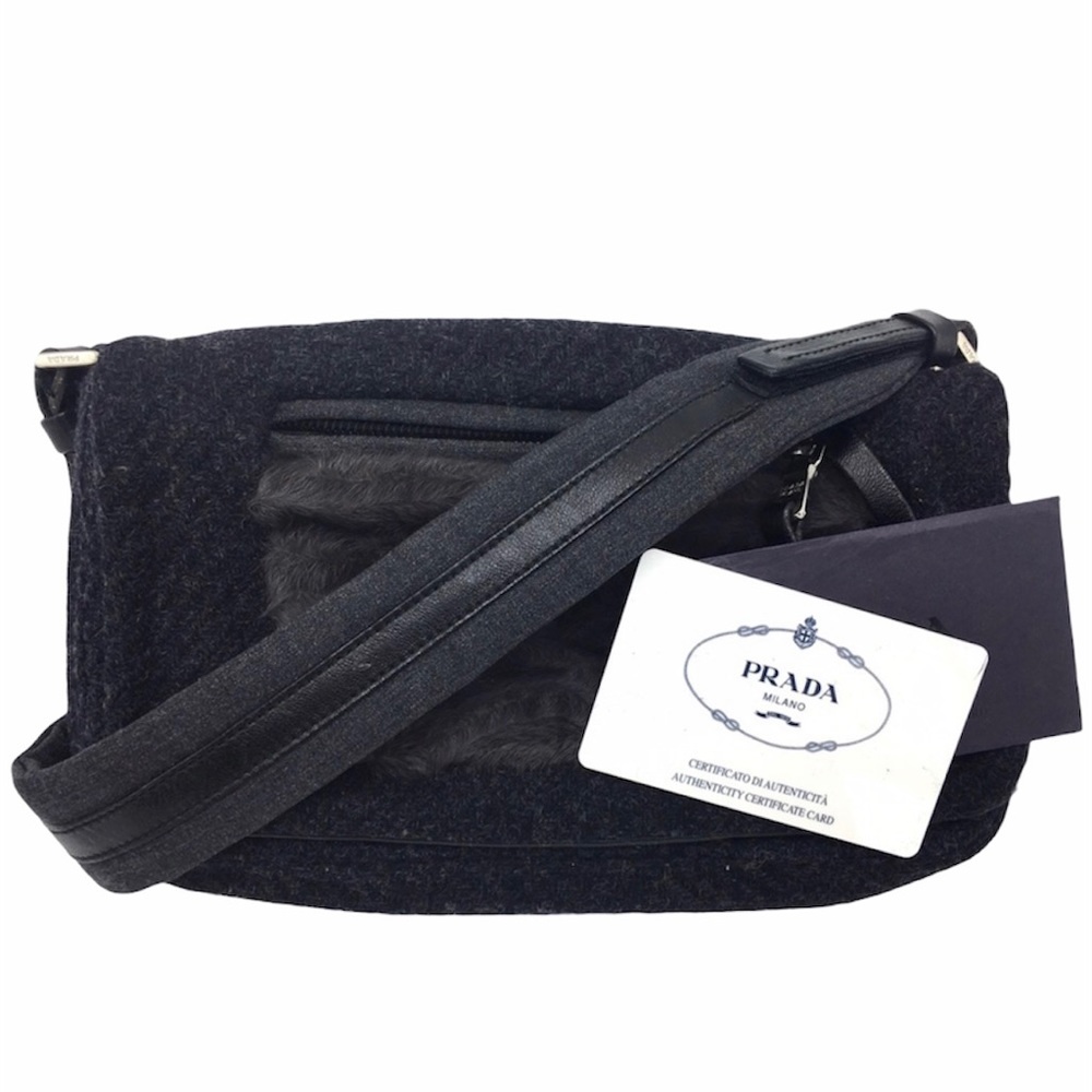 *Vintage* PRADA Wool & Fur Handbag
